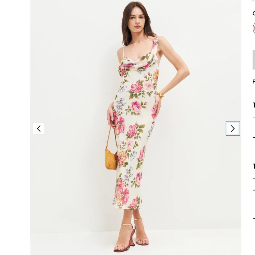 Reformation Reya Dress - Giverny - Size 2 Brand New